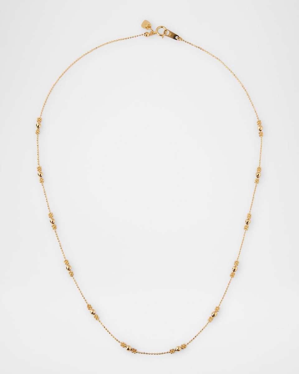 18K Mixed Flower Bead Adjustable Necklace